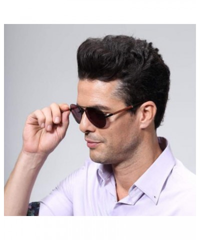 Pilot Metal Frame UV400 Polarized Sun Glasses Wood Sunglasses for Men-S1570 Silver&ebony Frame green CR39 lens $13.23 Aviator