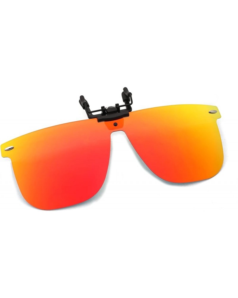 Retro Clip on Aviator Sunglasses, Polarized Flip up Over Prescription Glasses Men Women 2 Polarized Mirror Orange Red $8.69 S...