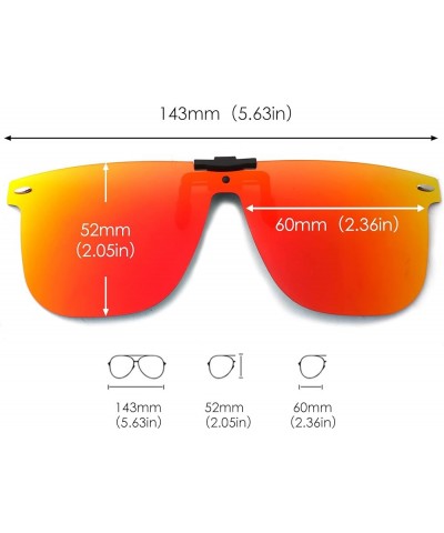 Retro Clip on Aviator Sunglasses, Polarized Flip up Over Prescription Glasses Men Women 2 Polarized Mirror Orange Red $8.69 S...