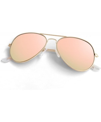 Pilot Sunglasses for Men Women,Lightweight Metal Frame,Polarized UV400 Protection Sun Glasses A Gold Frame/ Pink Lens $10.25 ...