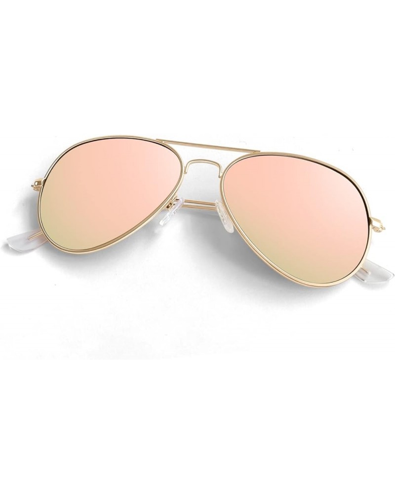 Pilot Sunglasses for Men Women,Lightweight Metal Frame,Polarized UV400 Protection Sun Glasses A Gold Frame/ Pink Lens $10.25 ...