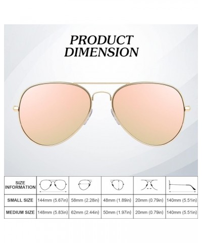 Pilot Sunglasses for Men Women,Lightweight Metal Frame,Polarized UV400 Protection Sun Glasses A Gold Frame/ Pink Lens $10.25 ...