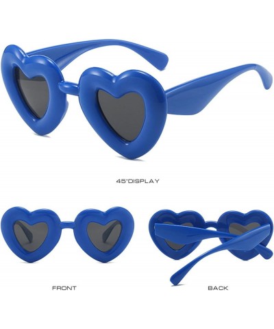 Heart Shaped Sunglasses Vintage Cat Eye Fashion Party Love Eyeglasses for Women UV400 Blue $9.62 Designer