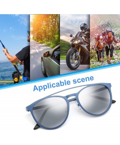 3 Pack Polarized Sunglasses, 100% UVA/UVB Protection Metal Round Frame Fashion Sun Glasses Outdoor for Driving Fishing Sports...