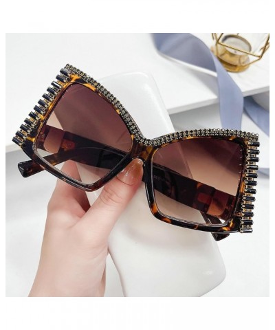 Cat Eye Sunglasses For Women Fashion Rhinestone Sunglasses Shiny Party Sun Glasses Female Gradient Butterfly Glasses 2pcs-whi...