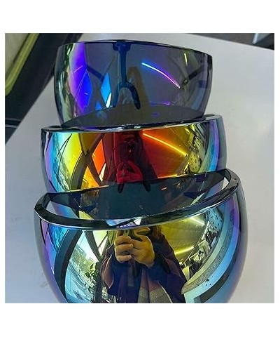 Full Face Sunglasses,Oversized Polarized Tinted Face Shield,Mirrored Face Shield Anti-fog for Outdoor, Futuristic Cycling Bea...