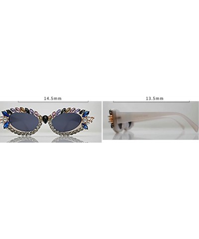 Melrose/Fashion Oval Diamond Sunglasses Ladies Luxury Rhinestone Sunglasses Ladies Crystal Sunglasses Purple $9.66 Oval