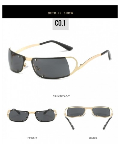 Retro Fashion Men and Women Metal Sunglasses Outdoor Vacation Photo Sunglasses (Color : 5, Size : 1) 1 3 $12.74 Designer