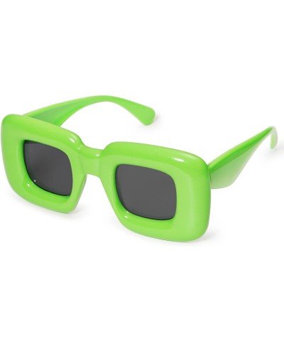 Cute Square Inflated Sunglasses for Women Men Trendy Chunky Glasses Retro Thick Frame Funny Mask Shades VL9733 Light Green $8...