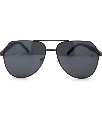 Xloop Mens Metal Rim Officer Style Racer Squared Geometric Sunglasses Gunmetal Black $9.87 Pilot