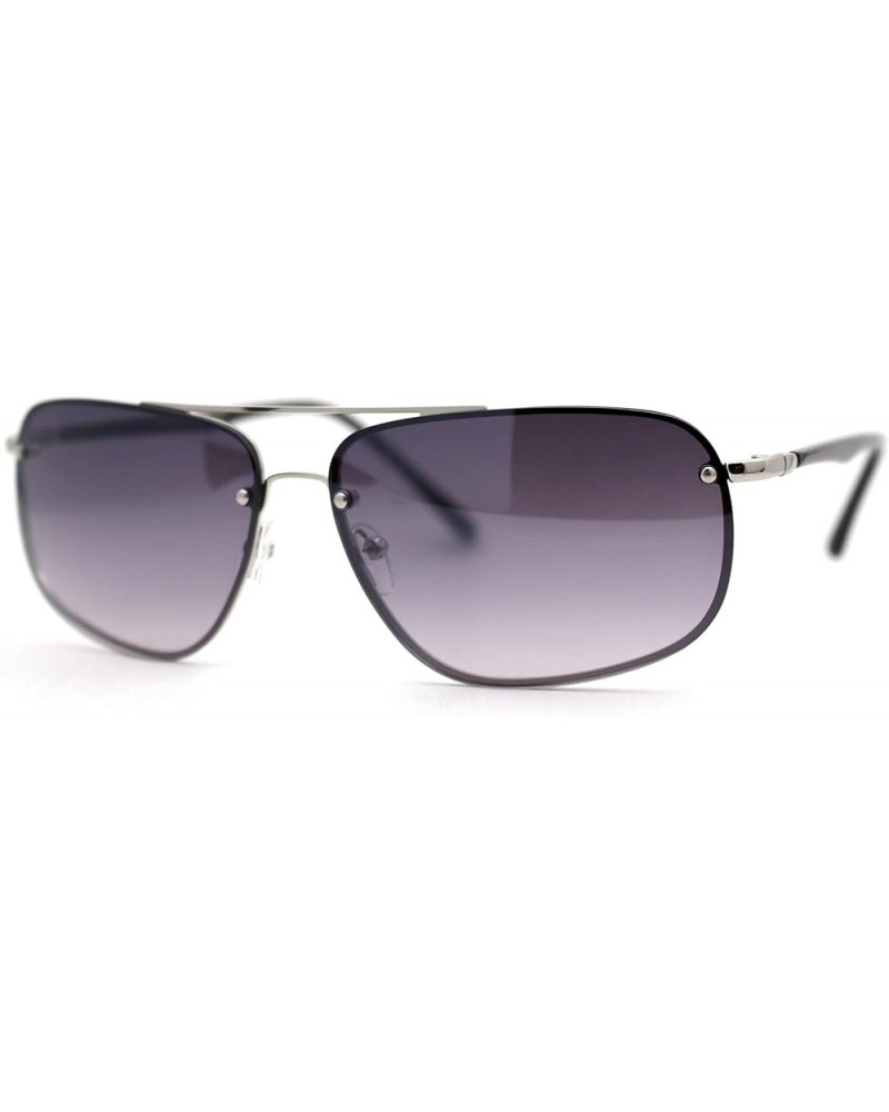 Airforce Mens Narrow Rimless Exposed Lens Officers Sunglasses Silver Smoke $9.51 Rimless