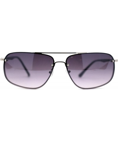 Airforce Mens Narrow Rimless Exposed Lens Officers Sunglasses Silver Smoke $9.51 Rimless