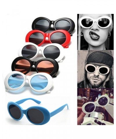 Women Fashion Sunglasses, Retro Vintage Clout Goggles Unisex Sunglasses Rapper Oval Shades Grunge Glasses A $3.98 Square