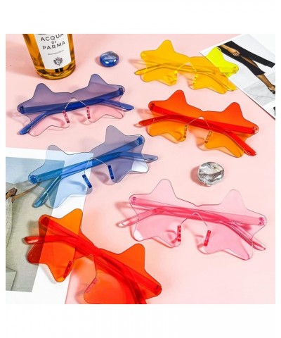 16 Star Rimless Sunglasses Irregular One Piece Colored Party Glasses Transparent Fun sunglasses for Teen Adult Hotpink $10.75...