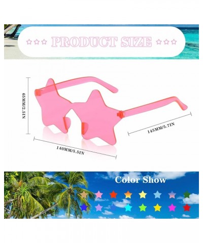 16 Star Rimless Sunglasses Irregular One Piece Colored Party Glasses Transparent Fun sunglasses for Teen Adult Hotpink $10.75...