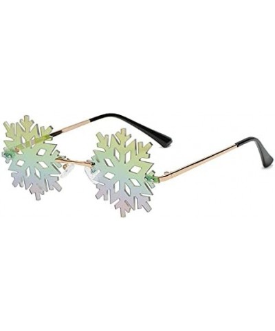 Snowflake Sunglasses Women Men Round Conspicuous Colorful Lens Alloy Frame Sun Glasses C5 $16.09 Rectangular