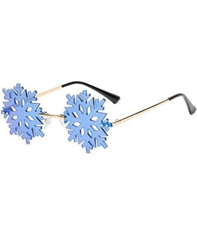 Snowflake Sunglasses Women Men Round Conspicuous Colorful Lens Alloy Frame Sun Glasses C5 $16.09 Rectangular