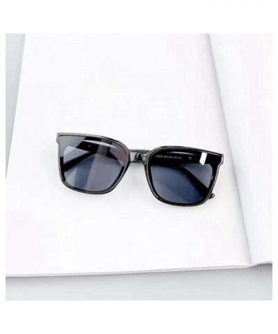 Fashionable Sunglasses For Women, Couple Sunglasses, Square Retro, Large Frame Slimming Glasses Black Frame Gray Film $12.50 ...