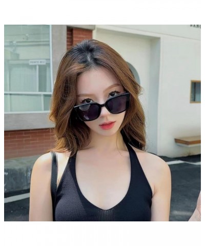 Fashionable Sunglasses For Women, Couple Sunglasses, Square Retro, Large Frame Slimming Glasses Black Frame Gray Film $12.50 ...