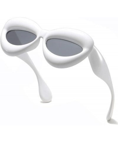 Bold Inflatable Lips Sunglasses Trendy Fun Funky Lip Shape Aesthetic Cool Glasses UV400 White $6.23 Goggle