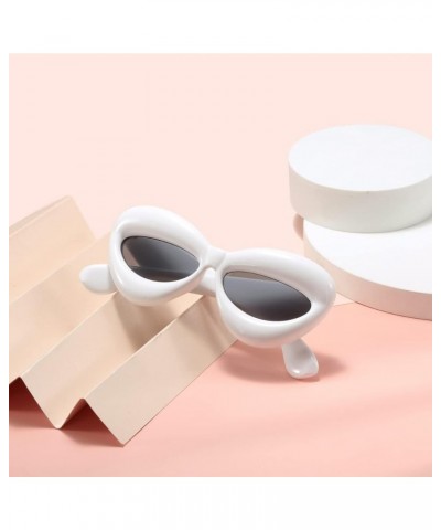 Bold Inflatable Lips Sunglasses Trendy Fun Funky Lip Shape Aesthetic Cool Glasses UV400 White $6.23 Goggle