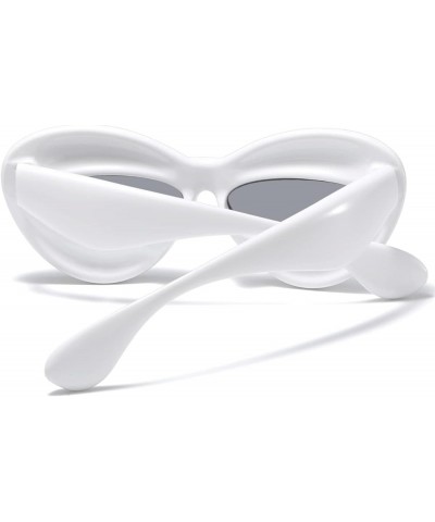 Bold Inflatable Lips Sunglasses Trendy Fun Funky Lip Shape Aesthetic Cool Glasses UV400 White $6.23 Goggle