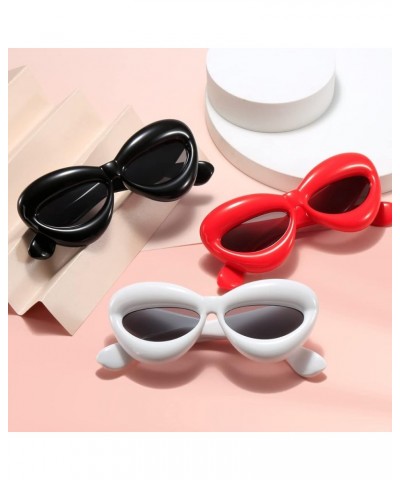 Bold Inflatable Lips Sunglasses Trendy Fun Funky Lip Shape Aesthetic Cool Glasses UV400 White $6.23 Goggle