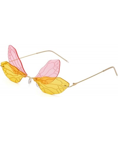 Dragonfly Sunglasses Women Fashion Wings Sunglasses Women Party Prom Sunglasses (Color : G, Size : Medium) Medium G $21.05 De...