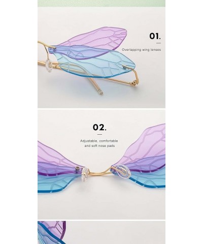 Dragonfly Sunglasses Women Fashion Wings Sunglasses Women Party Prom Sunglasses (Color : G, Size : Medium) Medium G $21.05 De...