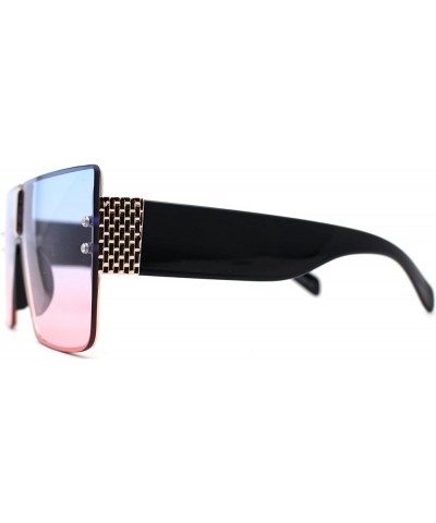 Womens Luxury Flat Top Thick Temple Mafia Sunglasses Black Gold / Blue Pink $10.77 Designer