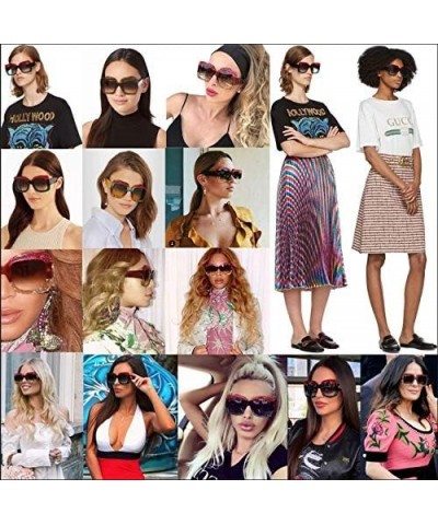 8210 Premium Women Square Bold Style Thick Frame Candy Fashion Sunglasses Brown $13.32 Oversized