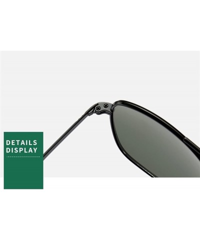 Square Frame Metal Fashion Driving Frame Outdoor Vacation Sunglasses for Men and Women (Color : A, Size : 1) 1 D $21.60 Designer