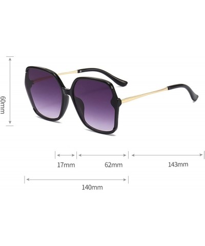 Super Large Frame Square Metal Fashion Sunglasses for Men and Women (Color : D, Size : 1) 1 D $14.72 Designer