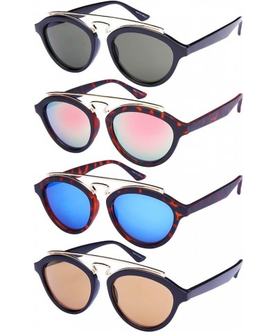 Edge I-Wear Double Bridge Oval Sunglasses w/Color Mirror Lens 541065-REV Matte Demi Blue-White Mirrored $9.00 Oval