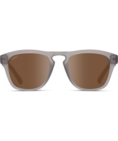 Polarized Retro Rectangular Mens Sunglasses Grey Moon Frame / Brown Lens $25.08 Square