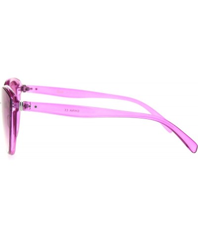 Womens Goth Refined Panel Lens Chic Plastic Cateye Sunglasses Purple $10.59 Cat Eye