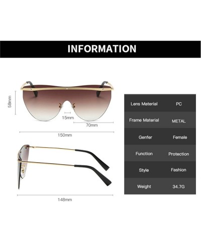 Y2K Flat top Sunglasses Women Punk Shield Sun Glasses Men Goggle Shades UV400 Fashion Futuristic Eyewear Brown $9.35 Goggle