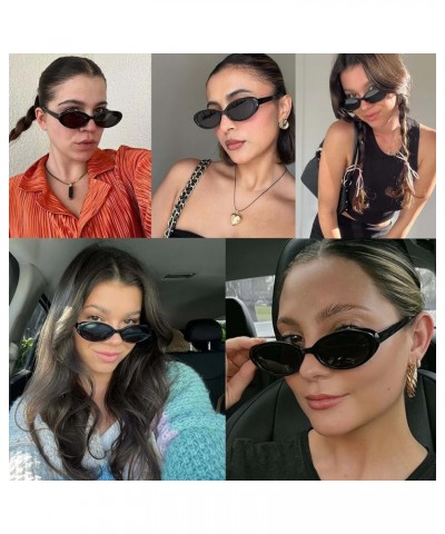 Tiny Small 90s Sunglasses for Women Men Retro Oval Tinted Glasses Tortoise $13.19 Goggle