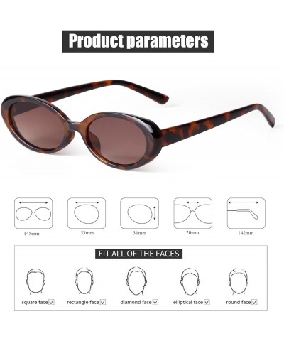 Tiny Small 90s Sunglasses for Women Men Retro Oval Tinted Glasses Tortoise $13.19 Goggle