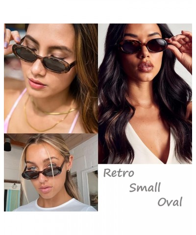 Tiny Small 90s Sunglasses for Women Men Retro Oval Tinted Glasses Tortoise $13.19 Goggle