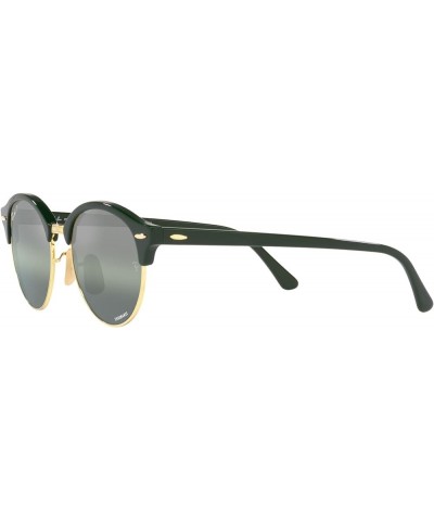 Rb4246 Clubround Round Sunglasses Green on Gold/Dark Green Gradient Mirrored Polarized $47.34 Round