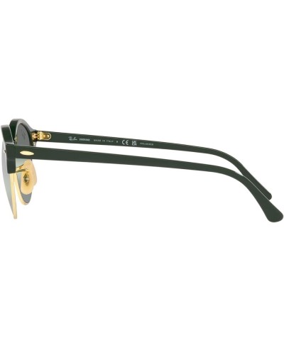 Rb4246 Clubround Round Sunglasses Green on Gold/Dark Green Gradient Mirrored Polarized $47.34 Round