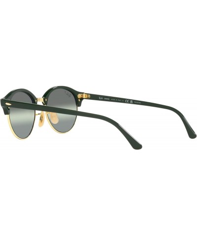 Rb4246 Clubround Round Sunglasses Green on Gold/Dark Green Gradient Mirrored Polarized $47.34 Round