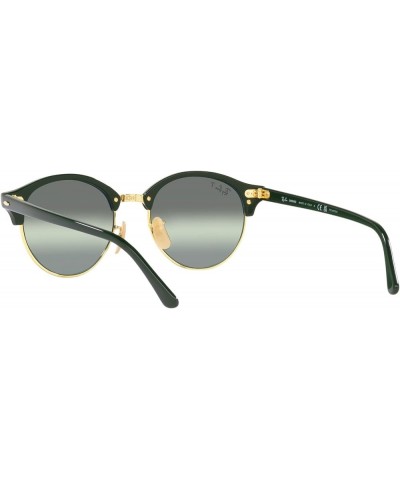 Rb4246 Clubround Round Sunglasses Green on Gold/Dark Green Gradient Mirrored Polarized $47.34 Round