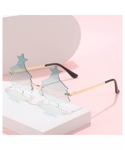 Fashion Rimless Women Luxury Sunglasses Vintage Christmas Tree Eyewear Female Star Hip Hop Funny Decorative Glasses Green $17...