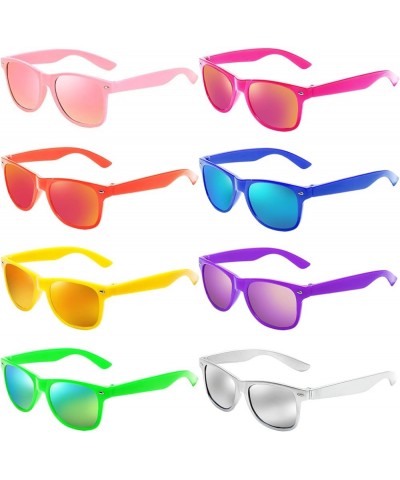 8/24 Pack Neon Colors Mirrored Lens Sunglasses Bulk Party Favor Supplies Unisex Glasses Set Color Frame/Multicolor Mirrored $...