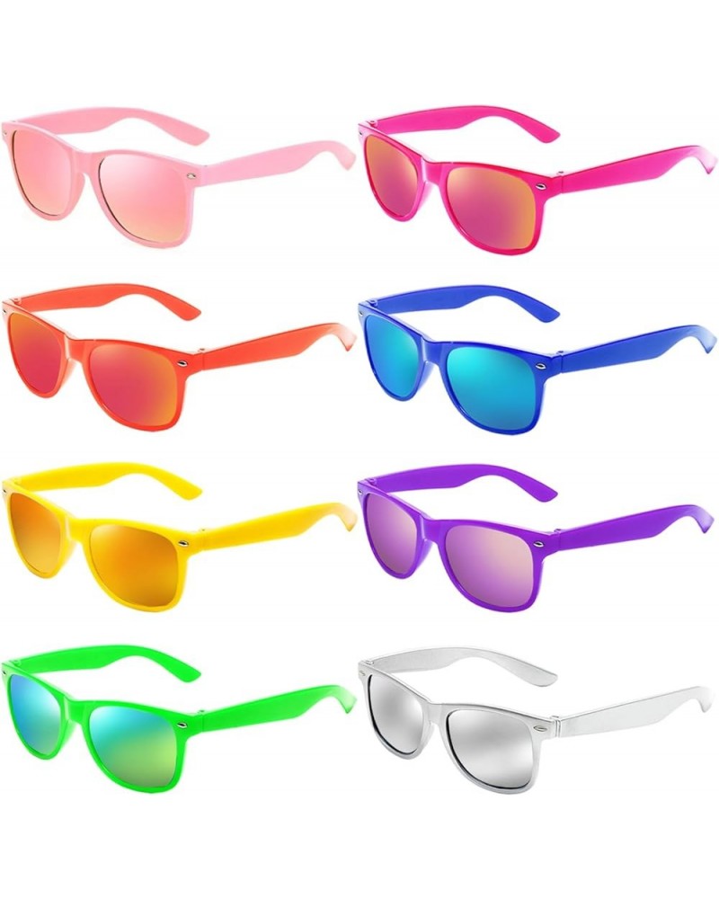 8/24 Pack Neon Colors Mirrored Lens Sunglasses Bulk Party Favor Supplies Unisex Glasses Set Color Frame/Multicolor Mirrored $...