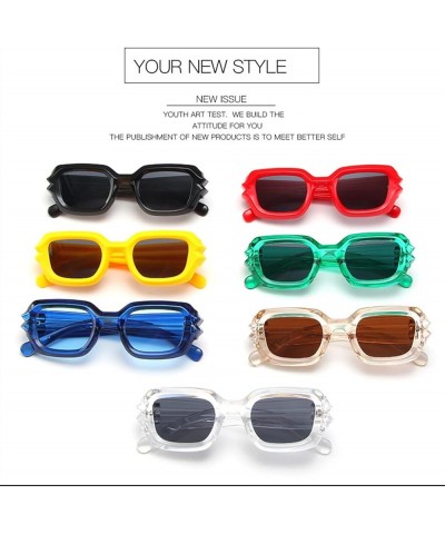 Square Punk Fashion Hip Hop Men's and Women's Sunglasses (Color : B, Size : 1) 1 F $20.73 Designer