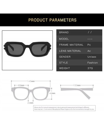 Square Punk Fashion Hip Hop Men's and Women's Sunglasses (Color : B, Size : 1) 1 F $20.73 Designer