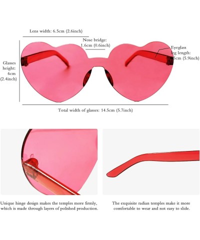 24 Pack Heart Rimless Sunglasses Love Glasses for Valentine's Day St Patrick's Day Easter Party Favors Hot Pink $11.45 Rimless